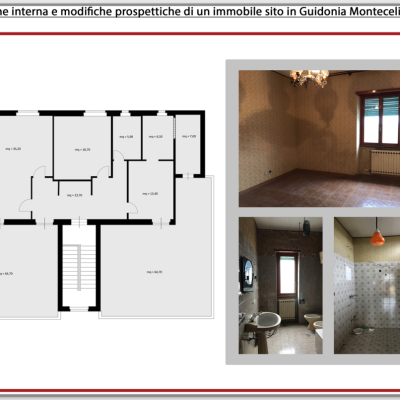 Ristrutturazione interna e modifiche prospettiche di un immobile sito a Guidonia Montecelio